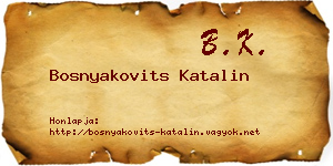 Bosnyakovits Katalin névjegykártya